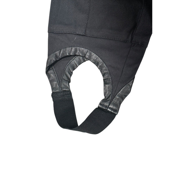 Alexander Wang Stirrup Pants Size 0 Black Skinny Leg Cotton Leather Chic - Picture 7 of 8